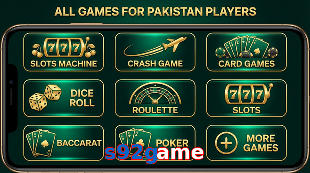 Main screen of S92game games page for PK players